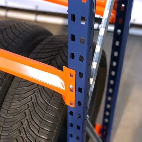 Bandenstelling blauw/oranje 250cm hoog - 150cm lengte - 4 lagen - Afbeelding 4