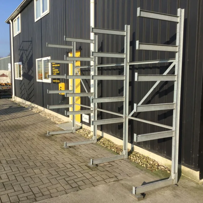Enkelzijdige draagarmstelling 250 cm hoog IPE 100 - armen 70 cm - lengte 500 cm - verzinkt - lichte uitvoering - Afbeelding 2