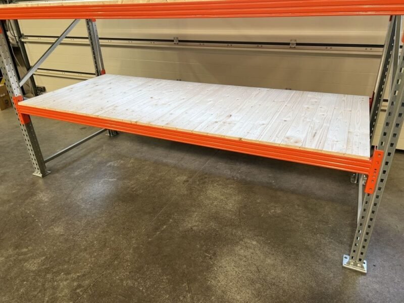 detailfoto van vuren vlonders op een grootvakstelling
