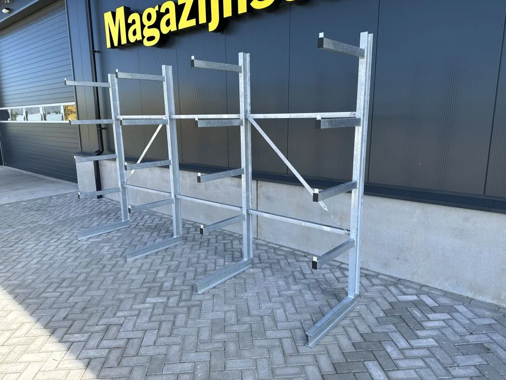Enkelzijdige draagarmstelling 225 cm hoog IPE 100 - armen 60 cm - lengte 625 cm - verzinkt - Afbeelding 5