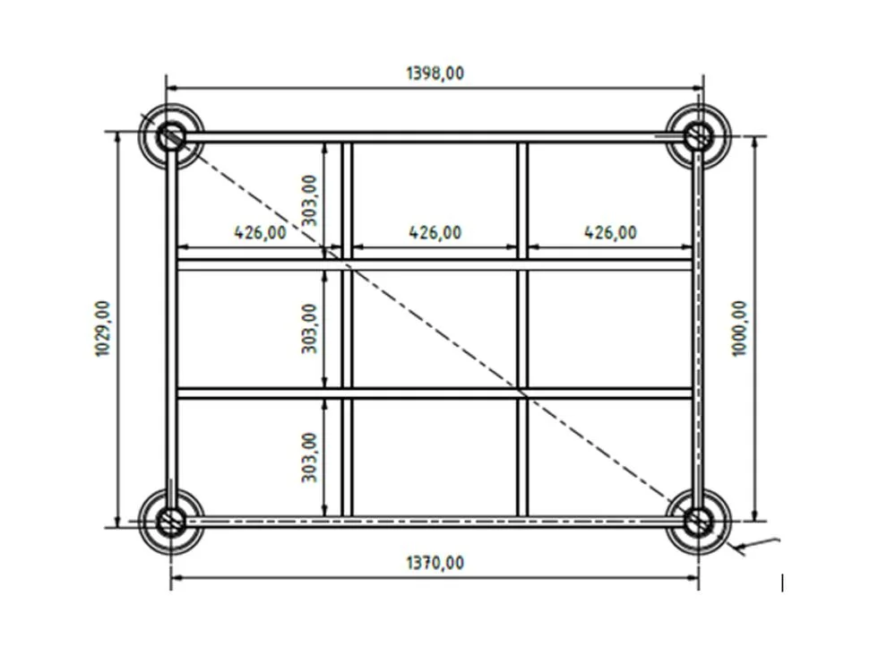 10x Stapelrek enkel verzinkt 2000 kg koker, 1370x1000x310 mm, nieuw - Afbeelding 9