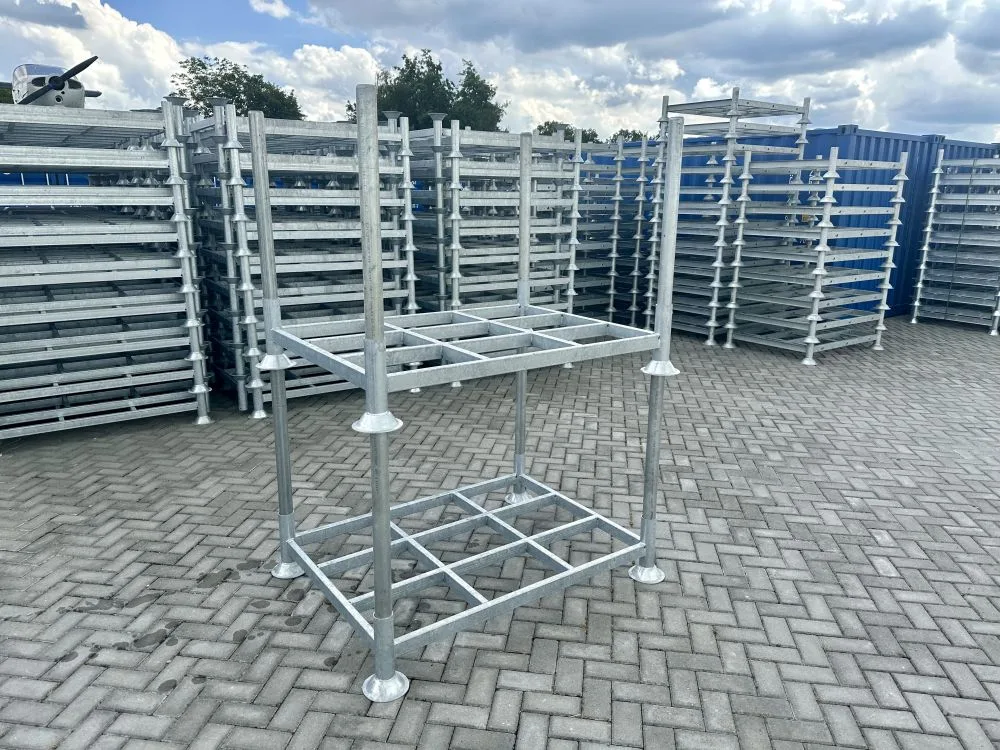 10x Stapelrek enkel verzinkt 2000 kg koker, 1370x1000x310 mm, nieuw - Afbeelding 2