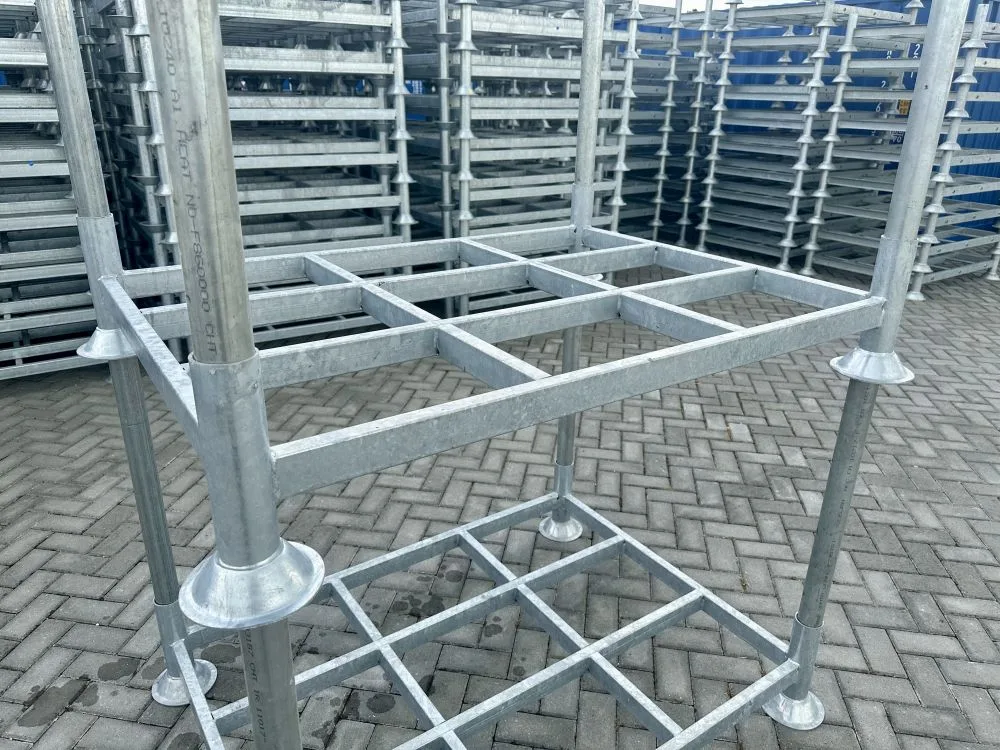 10x Stapelrek enkel verzinkt 2000 kg koker, 1370x1000x310 mm, nieuw - Afbeelding 3