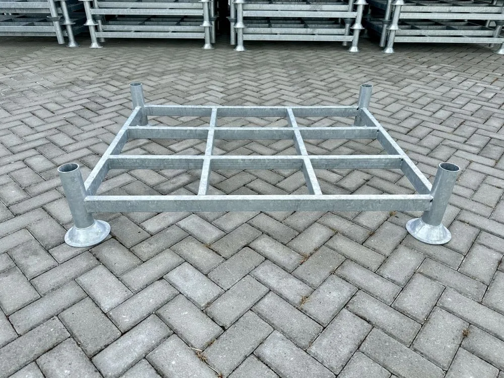 10x Stapelrek enkel verzinkt 2000 kg koker, 1370x1000x310 mm, nieuw - Afbeelding 8