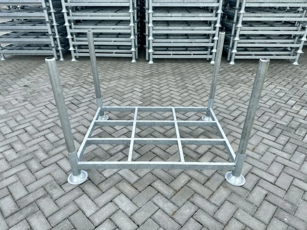 10x Stapelrek enkel verzinkt 2000 kg koker, 1370x1000x310 mm, nieuw - Afbeelding 6