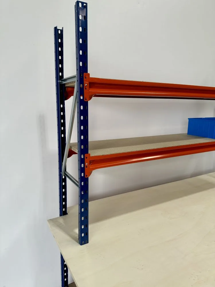 Werkbank inpaktafel met boven opbouw 215x100x95cm / 22 mm blad / incl. 4 zwenkwielen, nieuw - Afbeelding 4