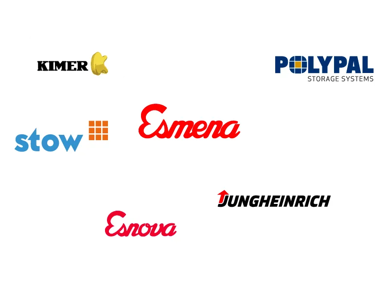 merken overzicht van stellingen: Polypal, esnova, esmena, stow, kimer, jungheinrich