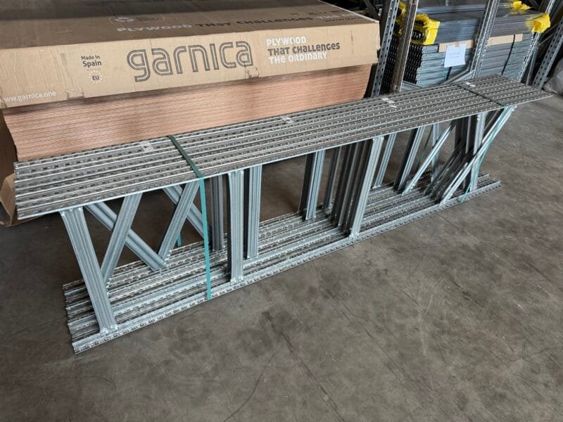 Set S1 verzinkte legbordstelling 250cm hoog - 60cm diep - 120cm en 90 cm lengte - Afbeelding 4
