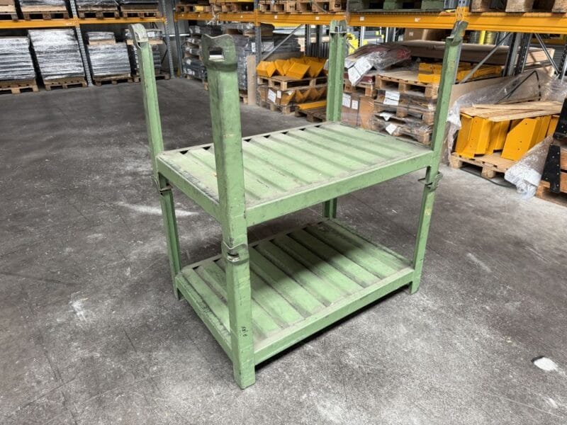 2x Stapelbak groen met vaste constructie 120x80x75, gebruikt - Afbeelding 2