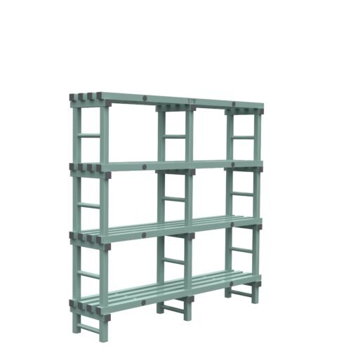 REA kunststof stellingen 175cm hoog - 40cm diep - 180cm lengte 4 lagen