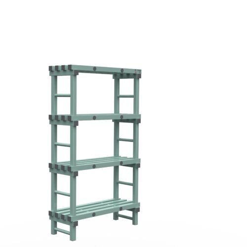 REA kunststof stellingen 175cm hoog - 40cm diep - 100cm lengte 4 lagen