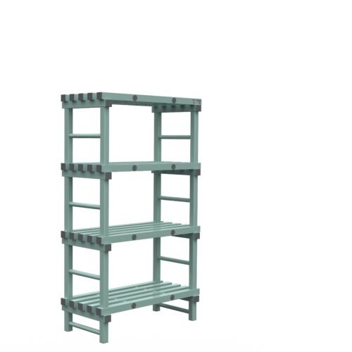 REA kunststof stellingen 175cm hoog - 50cm diep - 100cm lengte 4 lagen