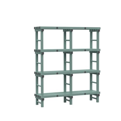 REA kunststof stellingen 175cm hoog - 40cm diep - 150cm lengte 4 lagen