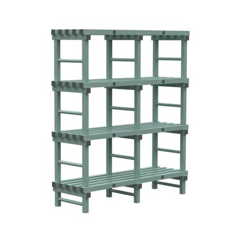 REA kunststof stellingen 175cm hoog - 50cm diep - 150cm lengte 4 lagen